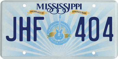 MS license plate JHF404