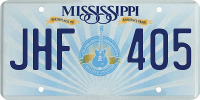 MS license plate JHF405