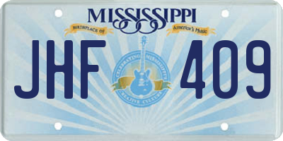 MS license plate JHF409