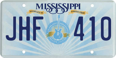 MS license plate JHF410