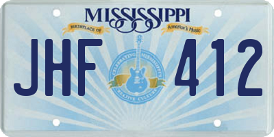 MS license plate JHF412