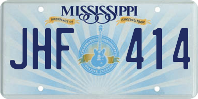 MS license plate JHF414