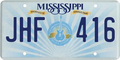 MS license plate JHF416