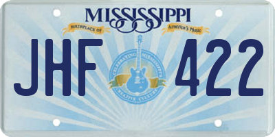 MS license plate JHF422