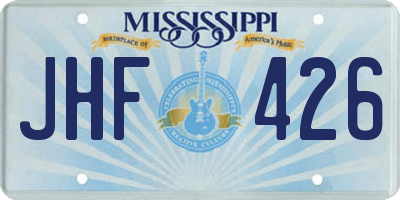 MS license plate JHF426