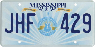 MS license plate JHF429