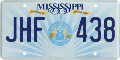 MS license plate JHF438