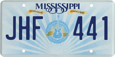 MS license plate JHF441
