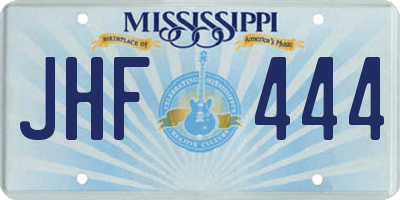 MS license plate JHF444