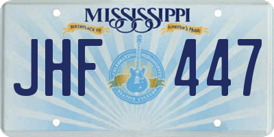 MS license plate JHF447