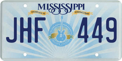 MS license plate JHF449