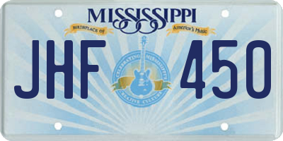 MS license plate JHF450