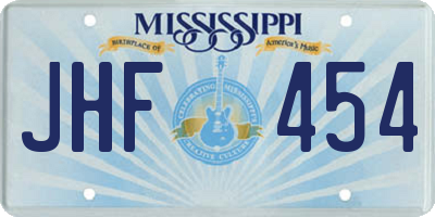MS license plate JHF454
