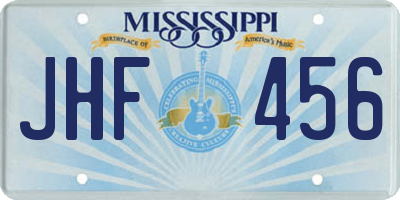 MS license plate JHF456