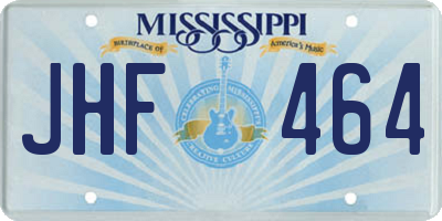 MS license plate JHF464
