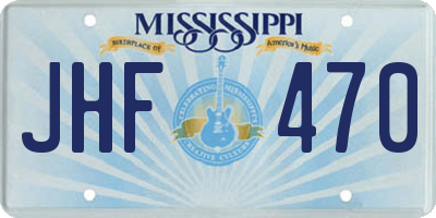 MS license plate JHF470