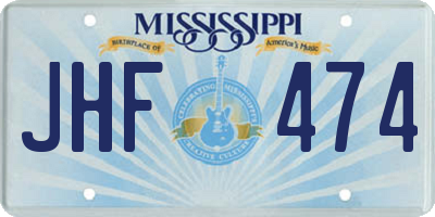 MS license plate JHF474