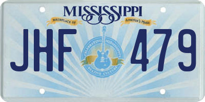 MS license plate JHF479