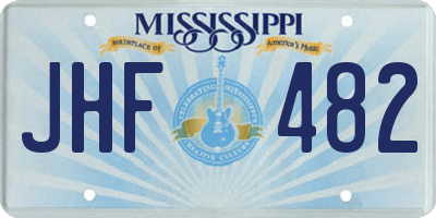 MS license plate JHF482