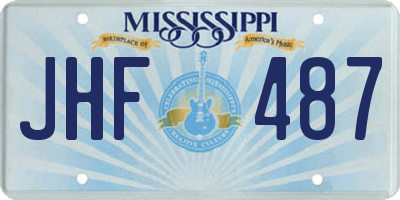 MS license plate JHF487