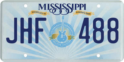 MS license plate JHF488