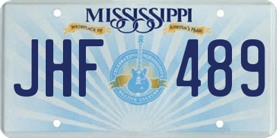 MS license plate JHF489
