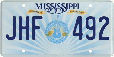 MS license plate JHF492