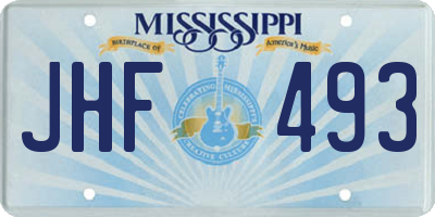 MS license plate JHF493