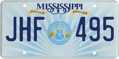 MS license plate JHF495