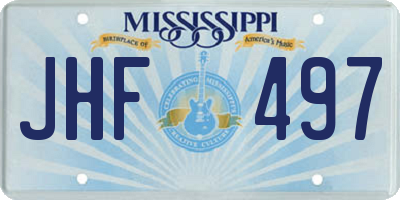 MS license plate JHF497