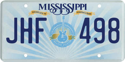 MS license plate JHF498