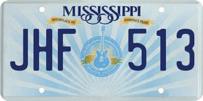 MS license plate JHF513