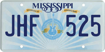 MS license plate JHF525