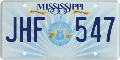 MS license plate JHF547
