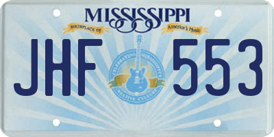 MS license plate JHF553