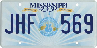 MS license plate JHF569