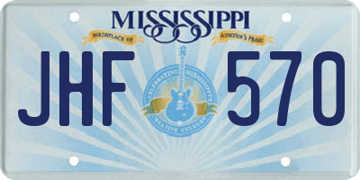 MS license plate JHF570