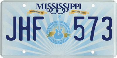 MS license plate JHF573