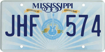 MS license plate JHF574