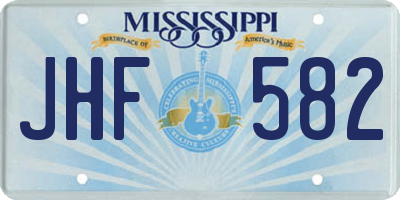 MS license plate JHF582