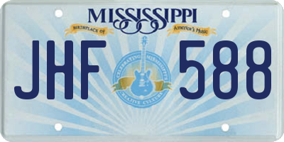 MS license plate JHF588