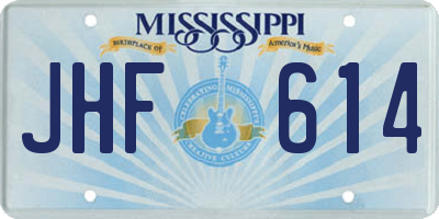 MS license plate JHF614