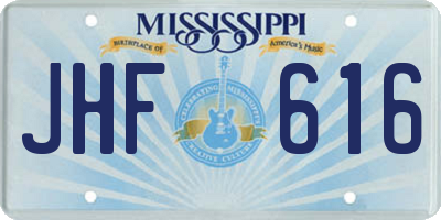 MS license plate JHF616