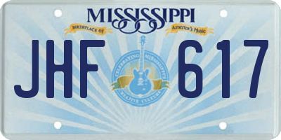 MS license plate JHF617