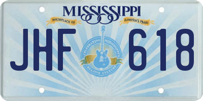 MS license plate JHF618
