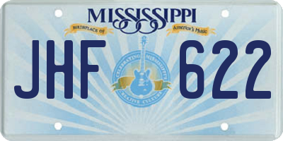 MS license plate JHF622