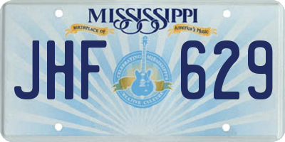 MS license plate JHF629