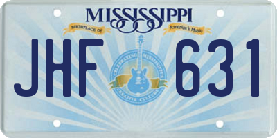 MS license plate JHF631