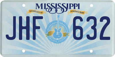 MS license plate JHF632