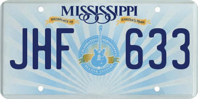 MS license plate JHF633